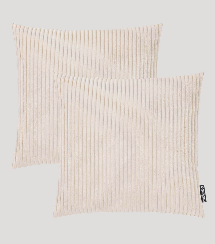 Mokebo Cordkissen Set 45x45 Beige Kissen Cordstoffkissen Sofakissen Couchkis994
