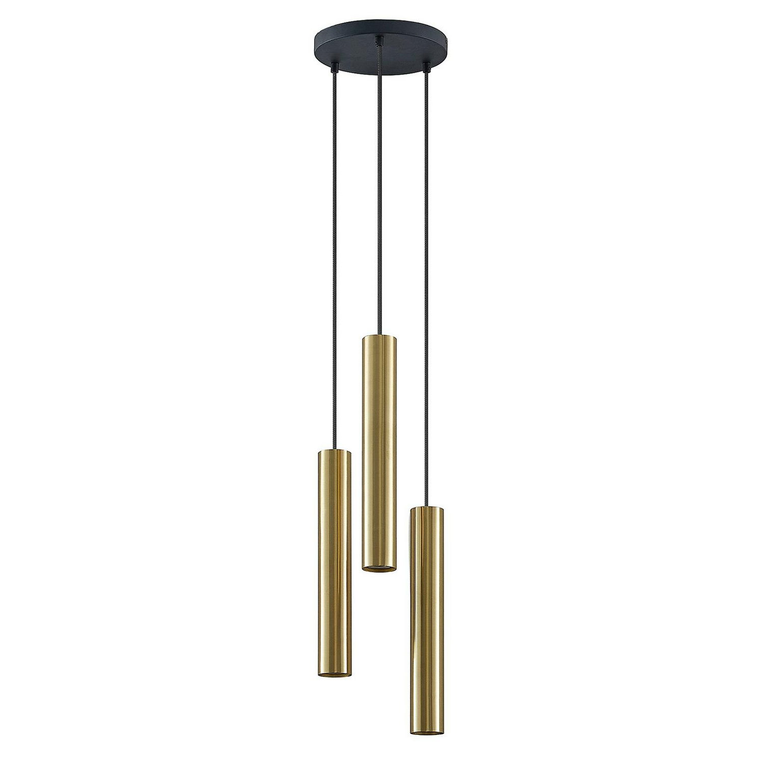 Suspension Lindby Joffrey, plafonnier, 3 lumières en laiton 
