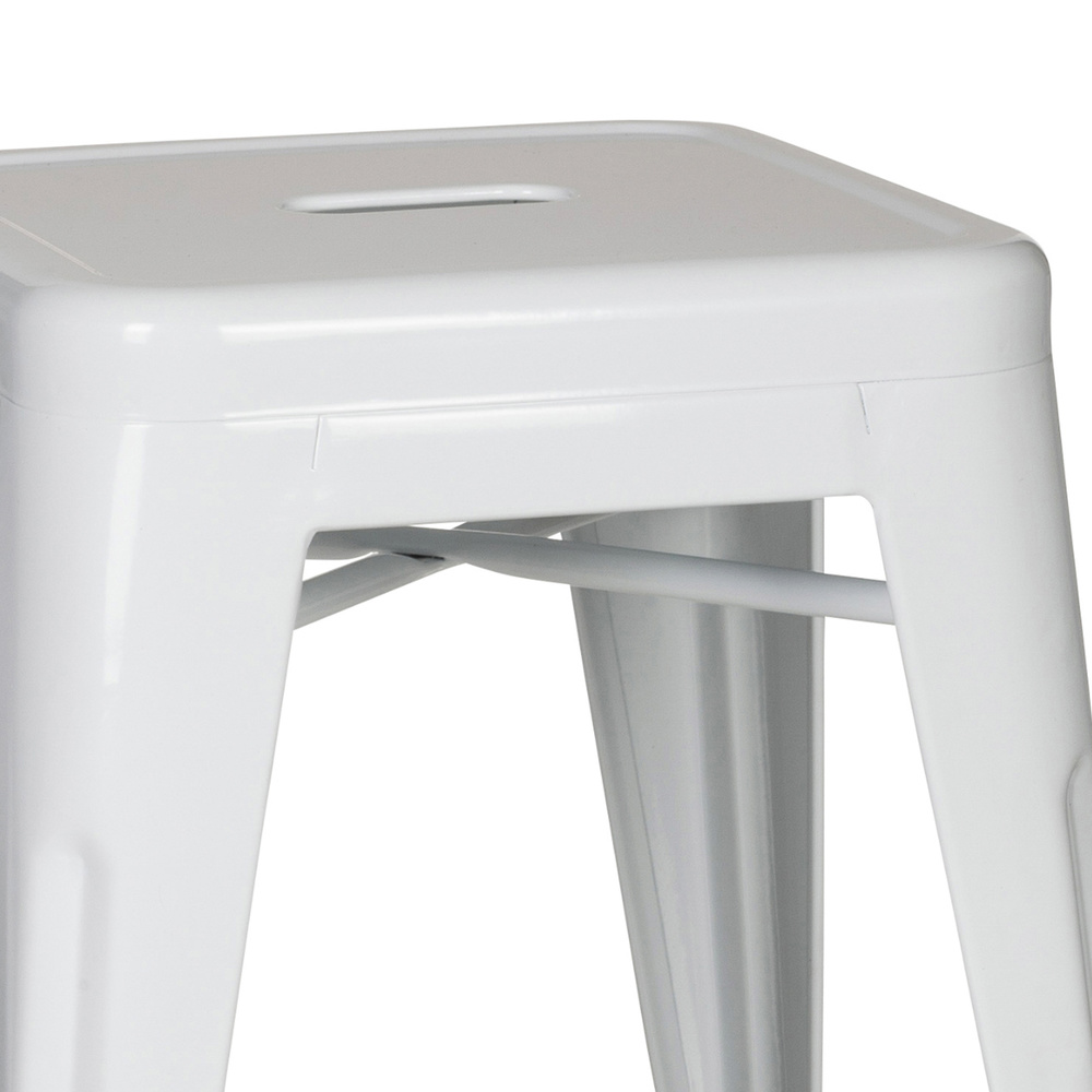 hjh OFFICE Hocker VANTAGGIO Sitzhocker Bistro-Hocker Sitz Stahl metallic weiss