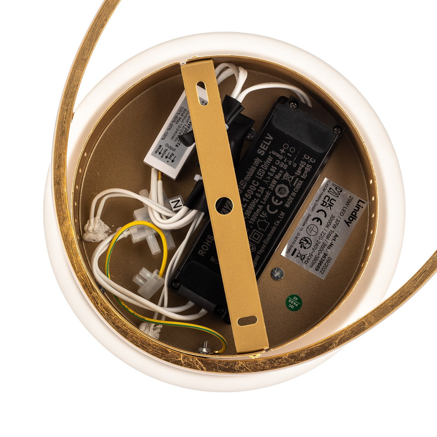 B-Ware Lindby Deckenleuchte Lampe Led Gold Aluminium Dorle Wohnraumbeleuchtung Rund