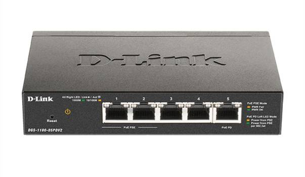 D-Link DGS-1100-05PDV2 5 Port PoE-Funktion Netzwerk Switch Netzwerk-Switch PoE