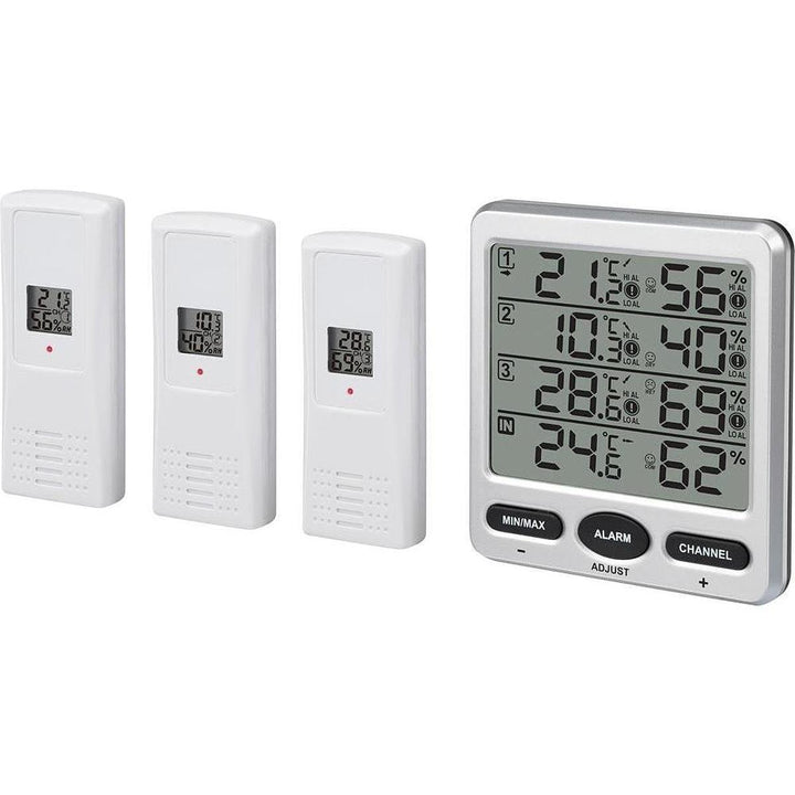 Renkforce Funk-Thermo-/Hygrometer Barometer Messgerät  Wettermessgerät Silber