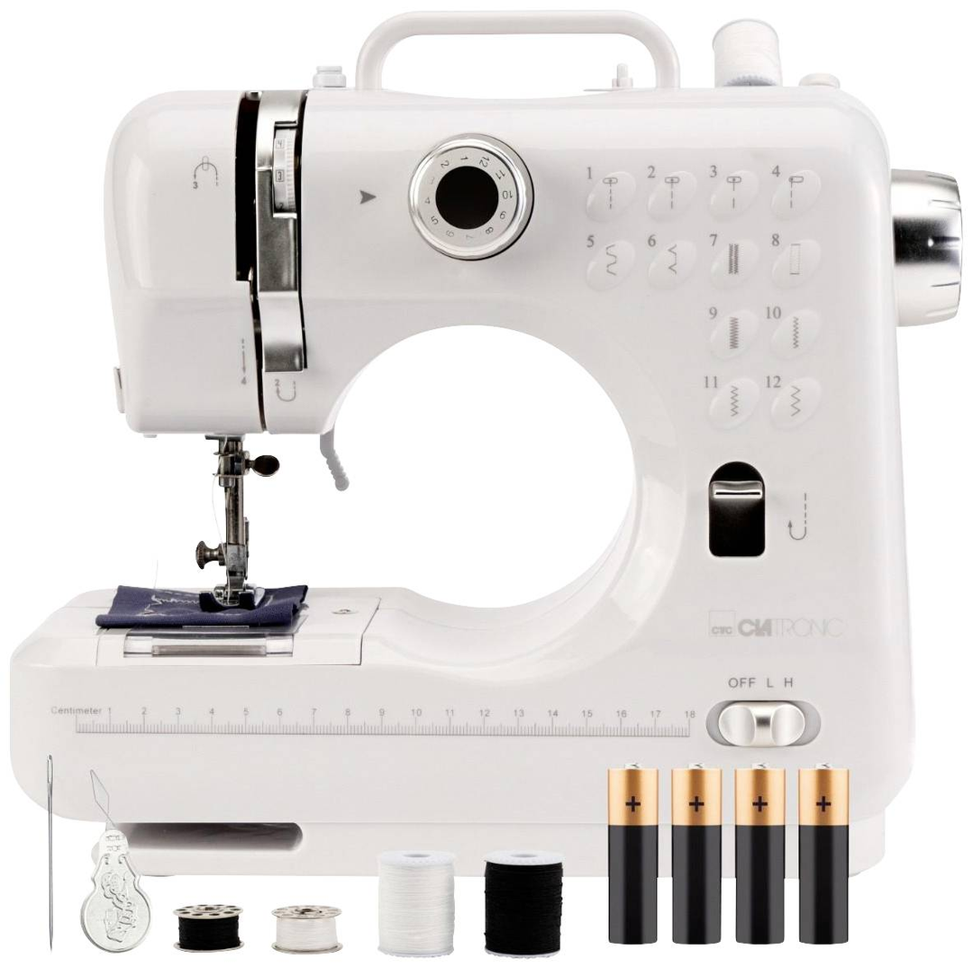 Clatronic Handnähmaschine NM 3795 Weiß Silber Nähmaschine Nähen Maschine Gerät