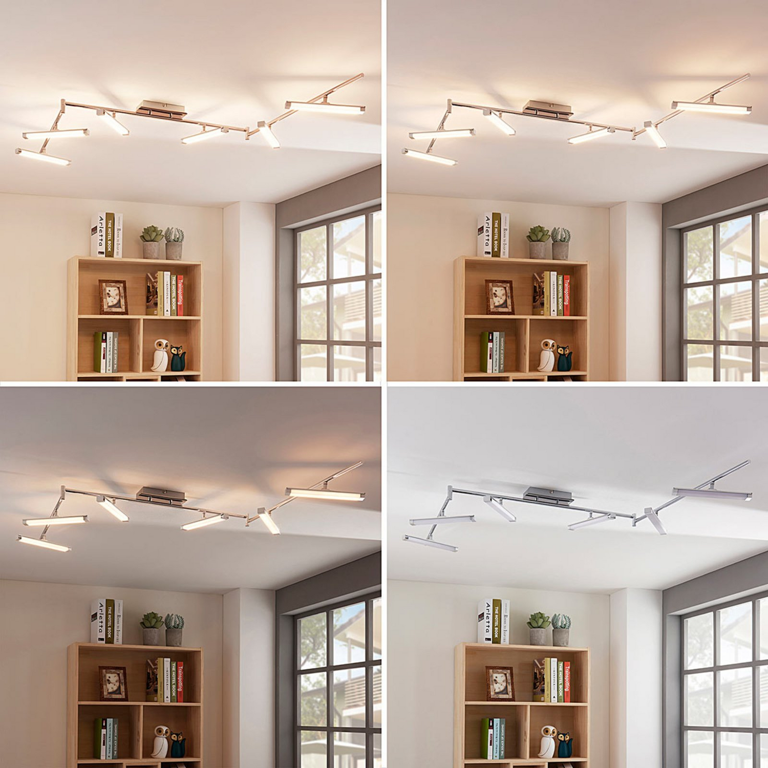 B-Ware Lindby Deckenleuchte Deckenlampe Led Pilou Dimmbar Chrom Sechsflammig Modern853