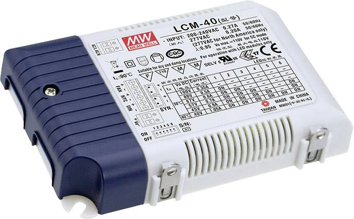 Mean Well LCM-40 LED-Treiber Trafo Transformator 42 W 0.35 - 1.05 A 2 - 80 V/DC