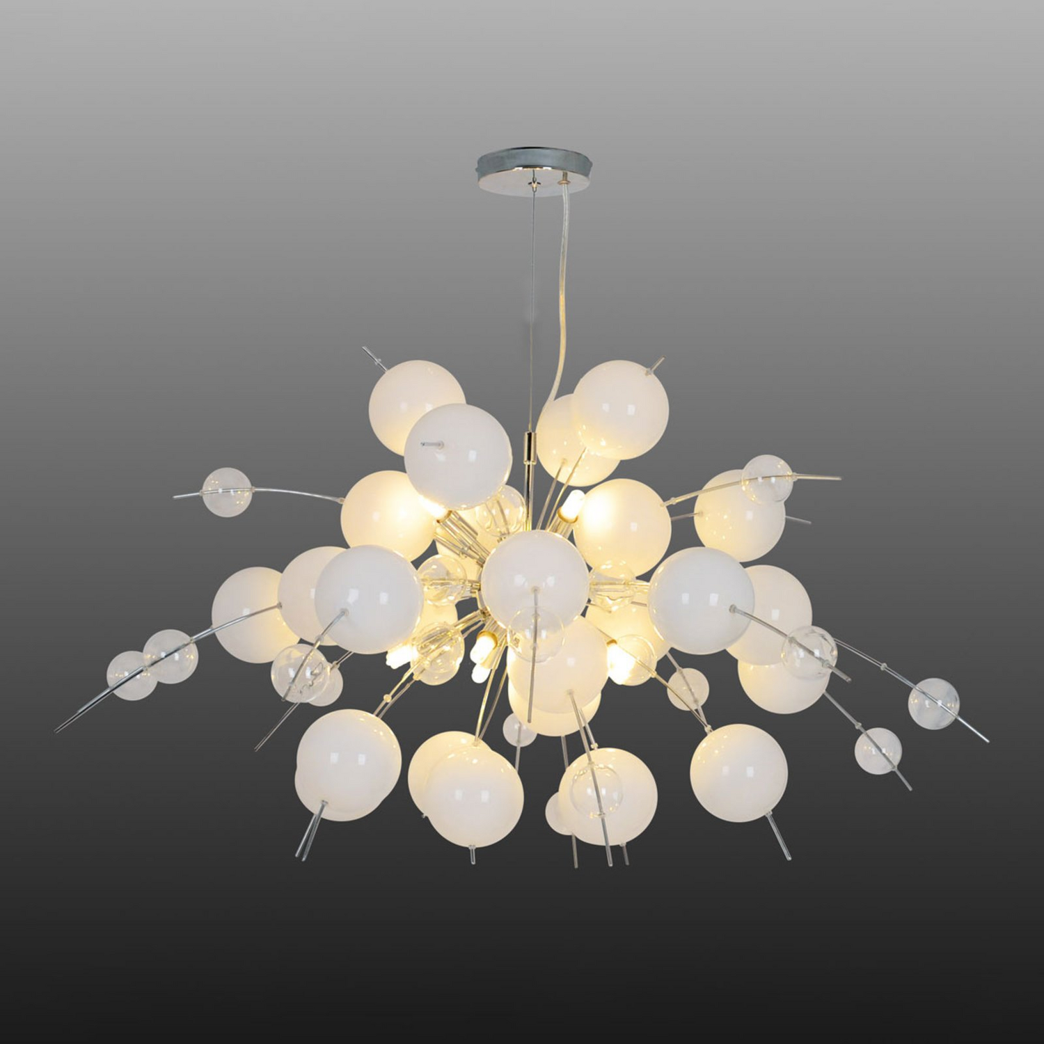 Näve Hängeleuchte Explosion Hängelampe Deckenlampe Leuchte In Weiß/Chrom 98cm B-Ware