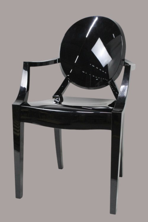 Kartell Louis Ghost Stuhl schwarz stapelbar für Innen- und Außenbereich - 8034105780187