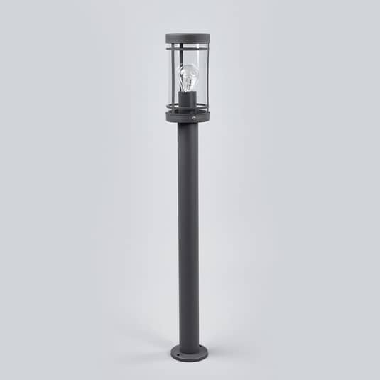 Lampe de jardin Lindby Djori gris foncé, sur pied, culot E27, produit de seconde main.