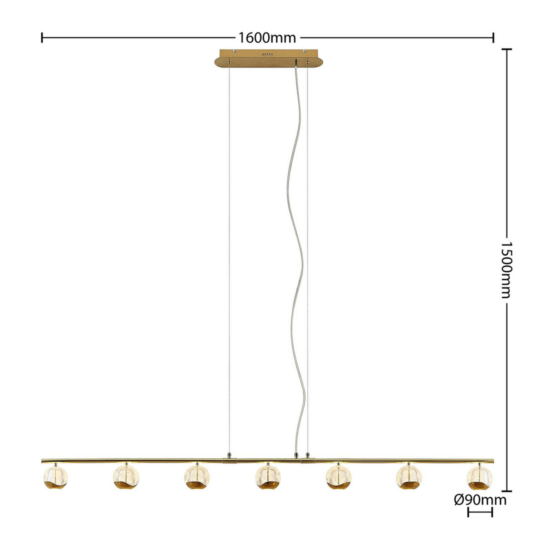 Lucande Kilio LED-Hängeleuchte Pendelleuchte Deckenlampe Leuchte 7-flammig gold