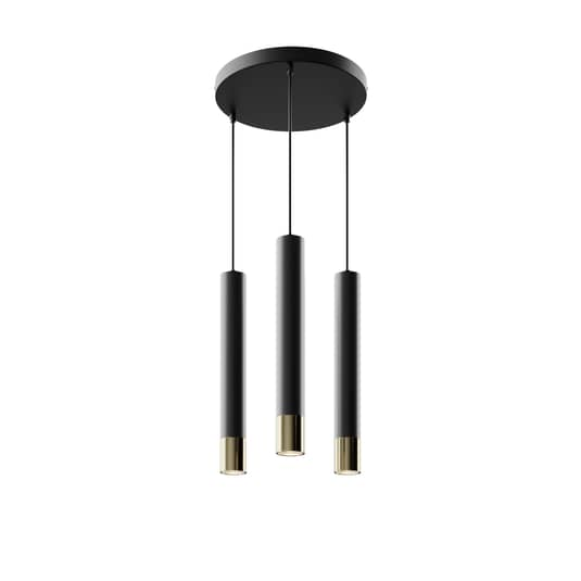 Euluna Hängeleuchte Nest 3 Flg. Schwarz Gold Hängeleuchte Pendelleuchte Lampe Gu B-Ware - 5907565915679