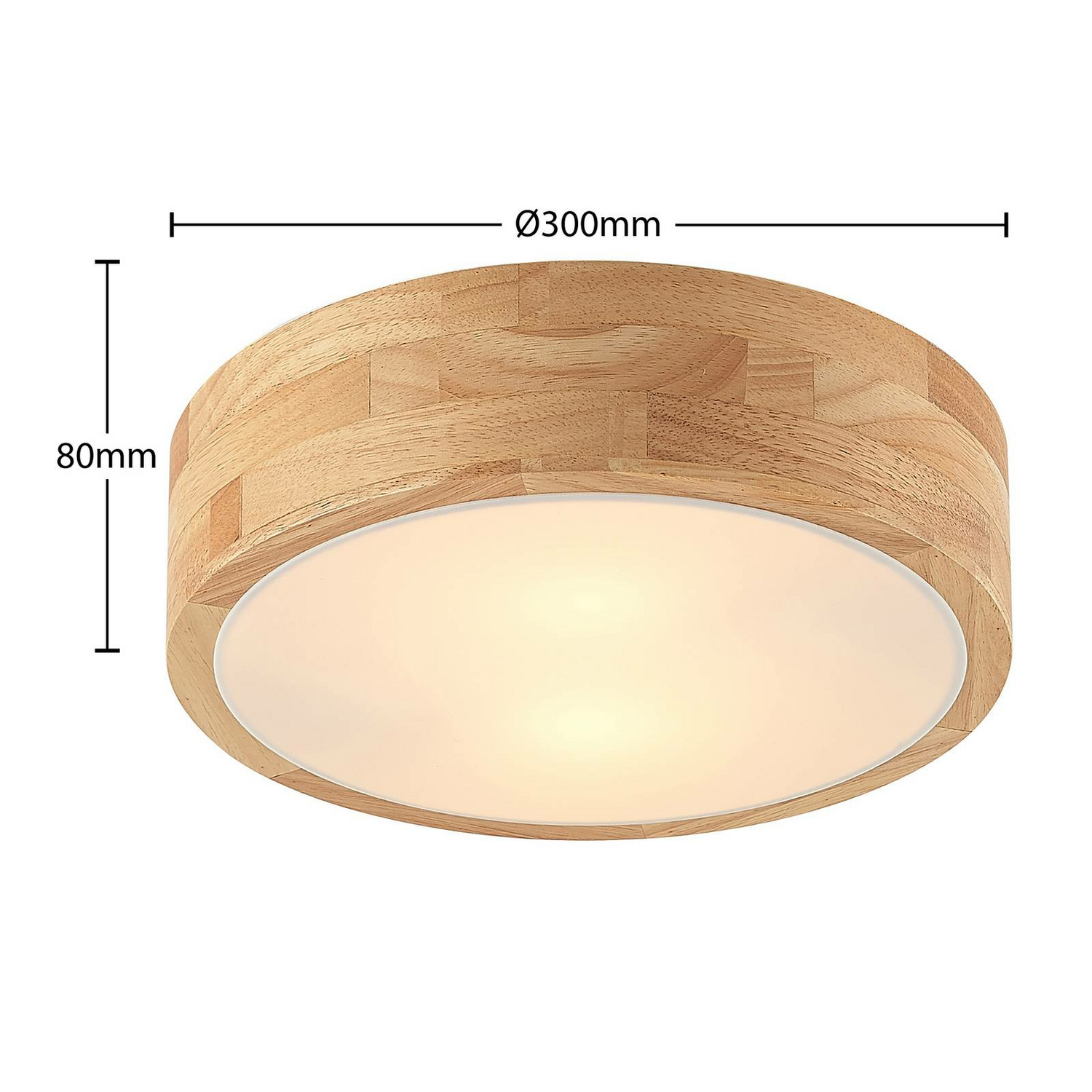B-Ware Lindby Tanju Deckenlampe Deckenlampe Deckenlicht Leuchte Eichenholz ø30cm