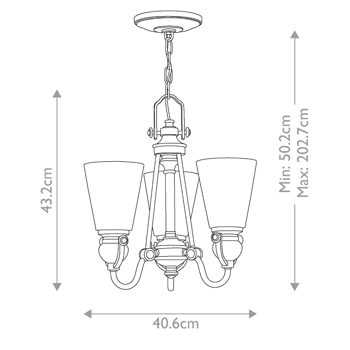 Hinkley Mayflower Kronleuchter Leuchte 3 Flammig Olde Bronze Led Siehe Text/Foto B-Ware - 640665416312