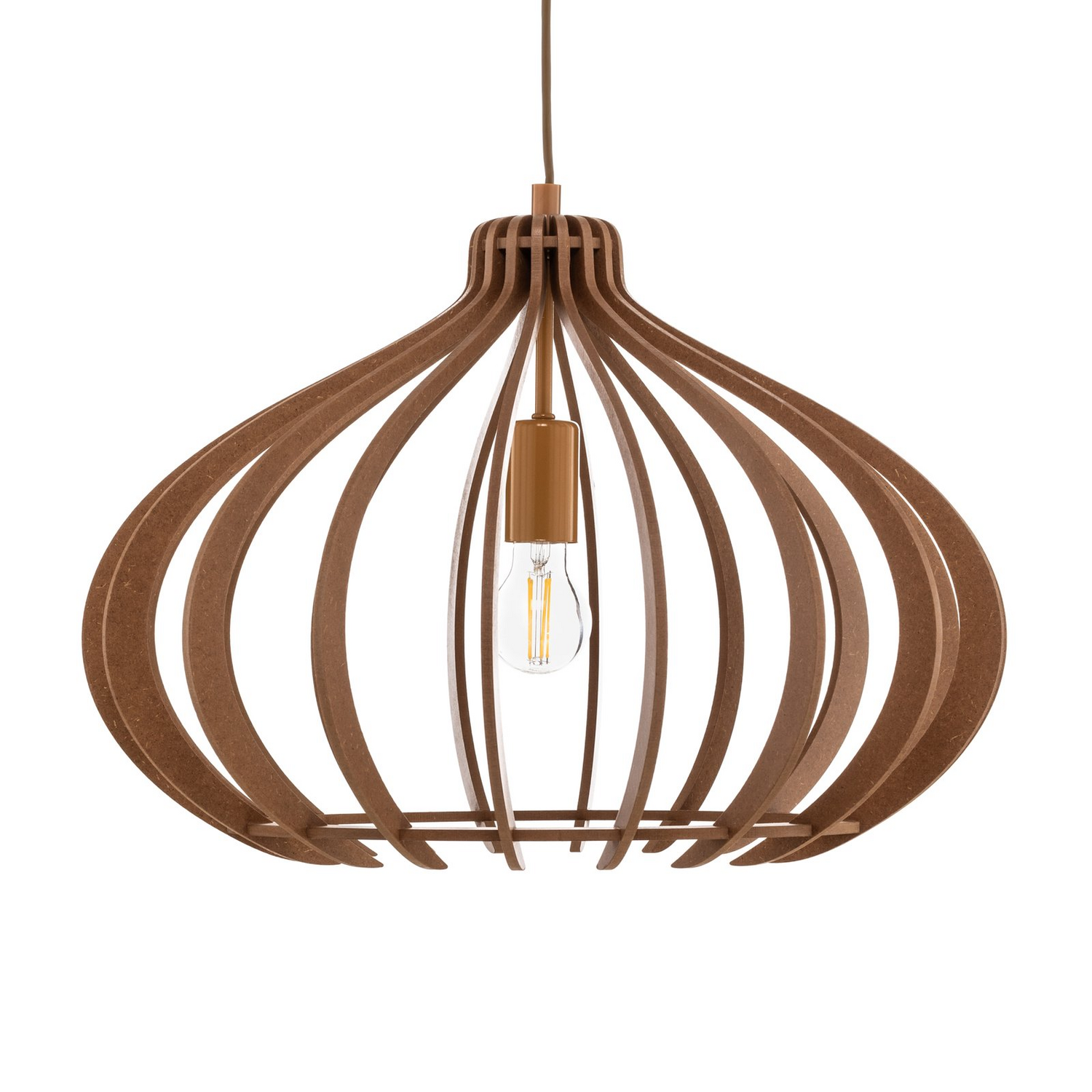 Nowodvorski Lighting Hängeleuchte Ika Id Mit Holzlamellen Schirm ø 51cm Lampe B-Ware - 5903139417495