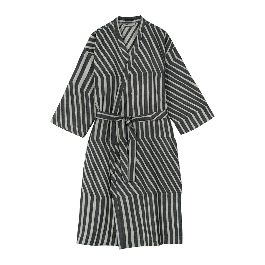 Marimekko Bademantel Morgenmantel Kalasääski Baumwolle Offwhite Charcoal S M B-Ware - 6411254912881