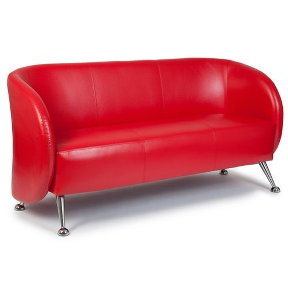 B-Ware Hjh Office Loungesofa Clubsofa 3 Sitzer Kunstleder Rot Sitzpolsterung