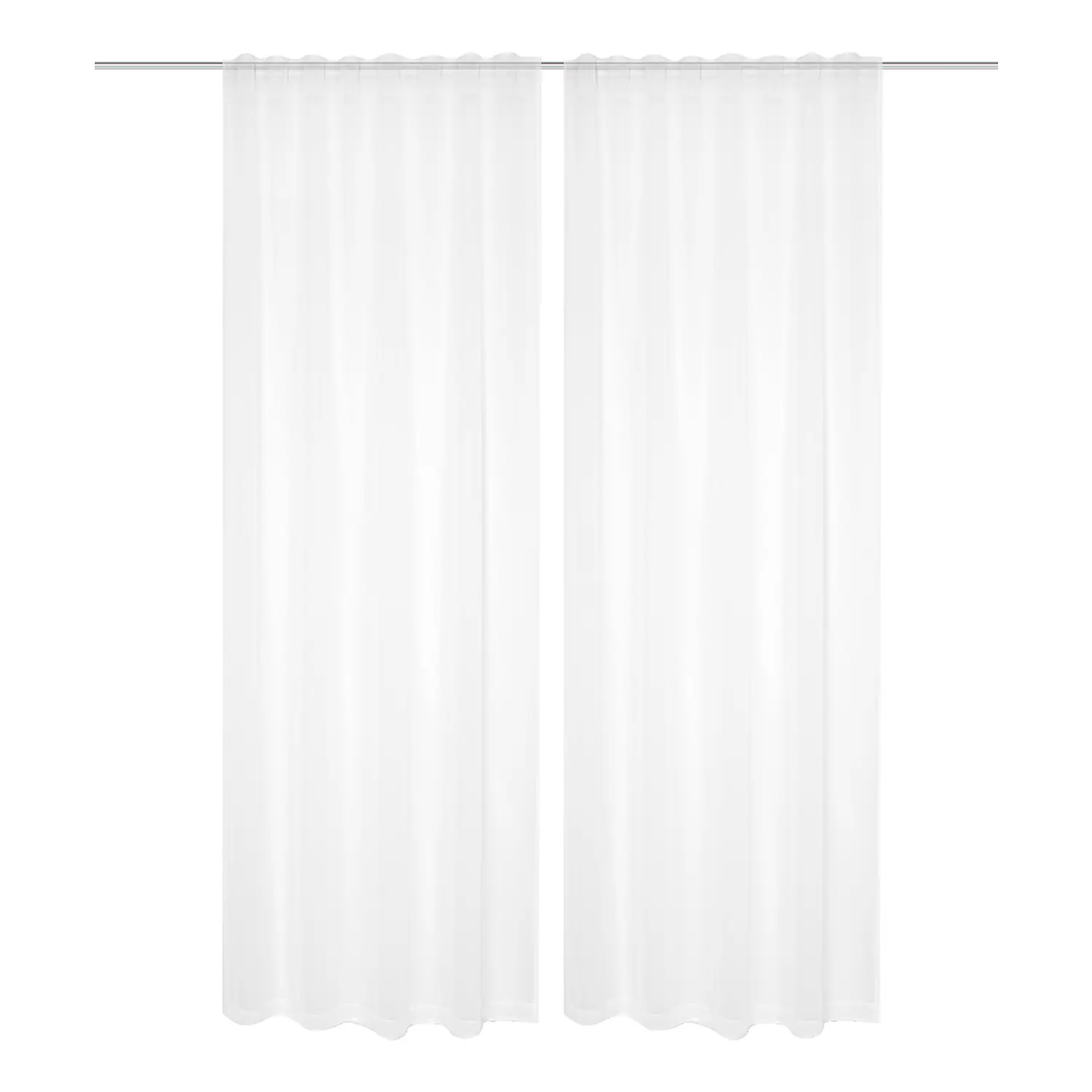 Home Basics Fertiggardine Dolly Gardine Vorhang (2er-Set) Weiß 140 x 245 cm
