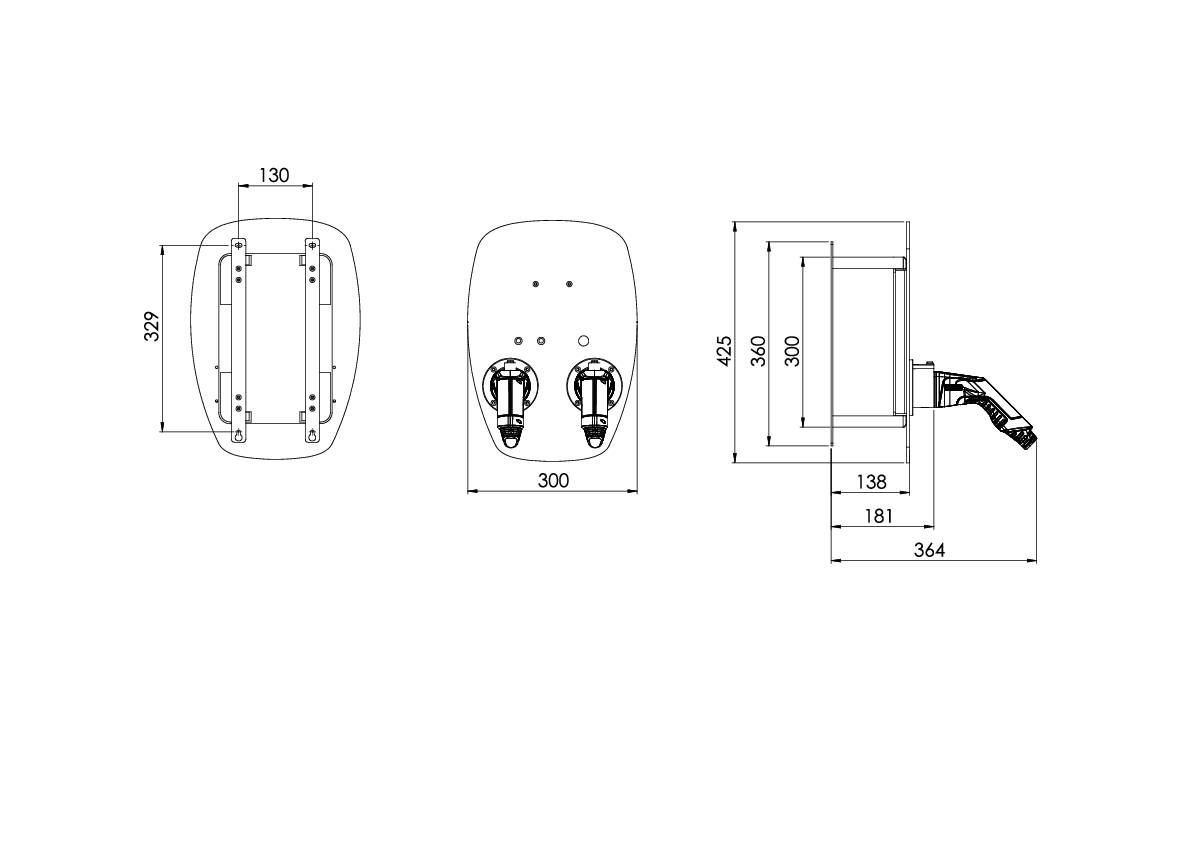 PRACHT NRG1000 2x Typ2 Anschluss 2x Ladekabel 5,5m ALPHA Wallbox