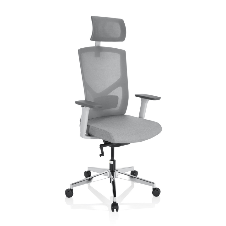 hjh OFFICE Bürostuhl Drehstuhl Stuhl Stoff grau Armlehnen höhenverstellbar