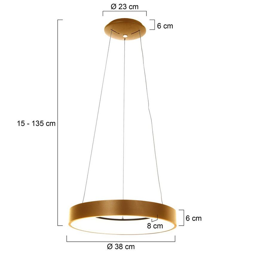 Steinhauer Ringlede Hängelampe 3299GO 38cm Deckenlampe Deckenleuchte Lampe Licht