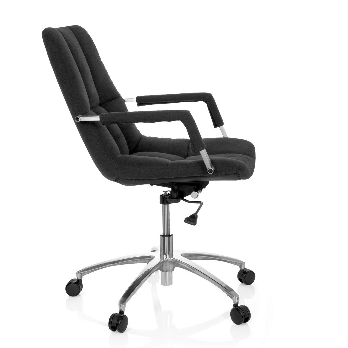 hjh OFFICE Bürostuhl Drehstuhl SARANTO Stuhl Stoff schwarz Armlehnen Rollen - 4251084658304