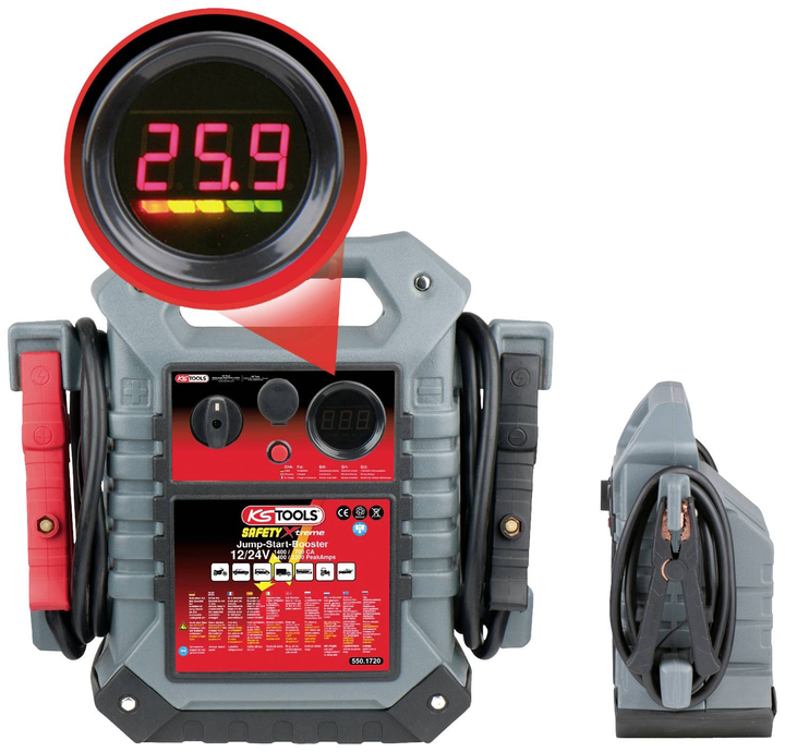 Ks Tools 12 V + 24 V Batterie Booster, Mobiles Starthilfegerät 1400 A Defektware D-Ware