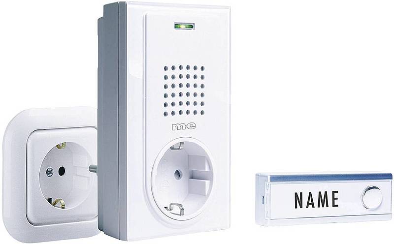 M E Modern Electronics Fg 2.2 Funkklingel Komplett Set Namensschild 8 Melodien B-Ware