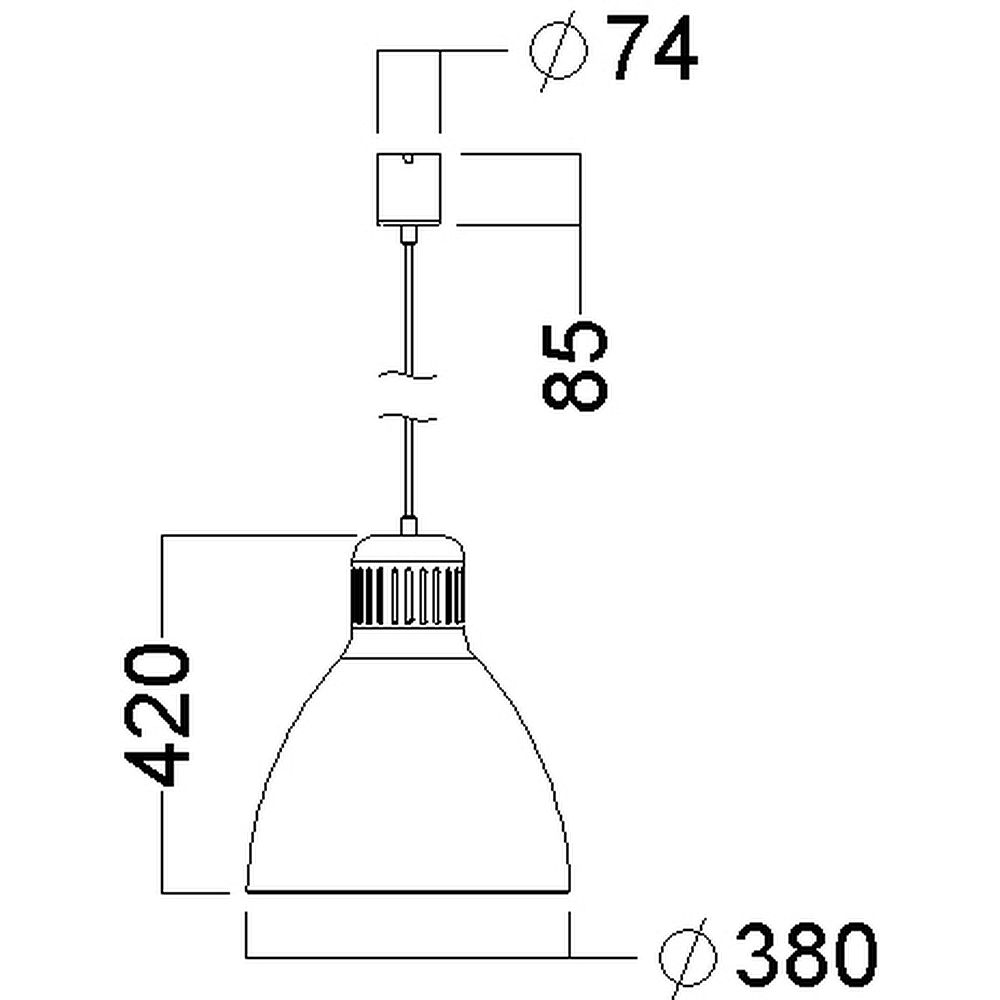 Glamox LED-Hängelampe L-1 Hängeleuchte Leuchte Lampe DALI-dimmbar 4.000 K grau