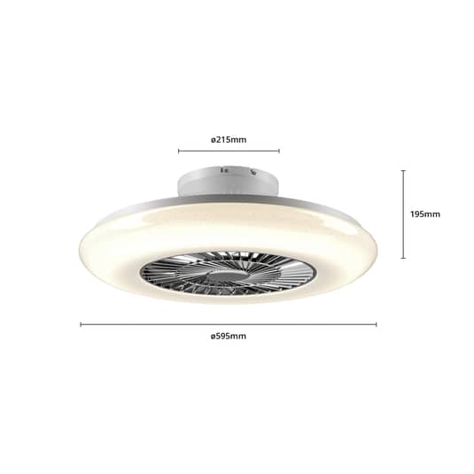 Ventilateur de plafond LED Starluna Madino, lampe de plafond, produit de seconde main. 
