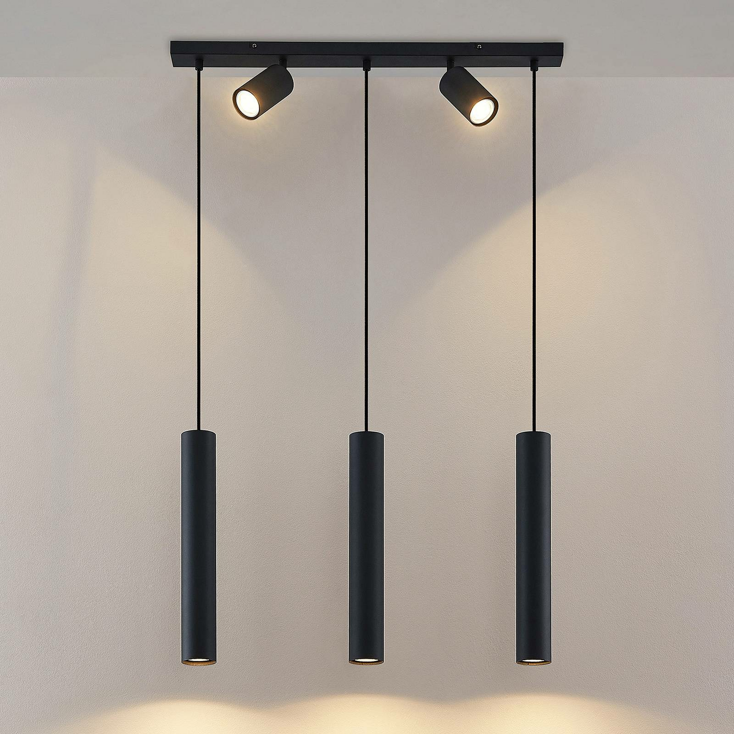 Suspension Lindby Sanad (article de seconde main) - Lampe suspendue moderne à 5 ampoules 
