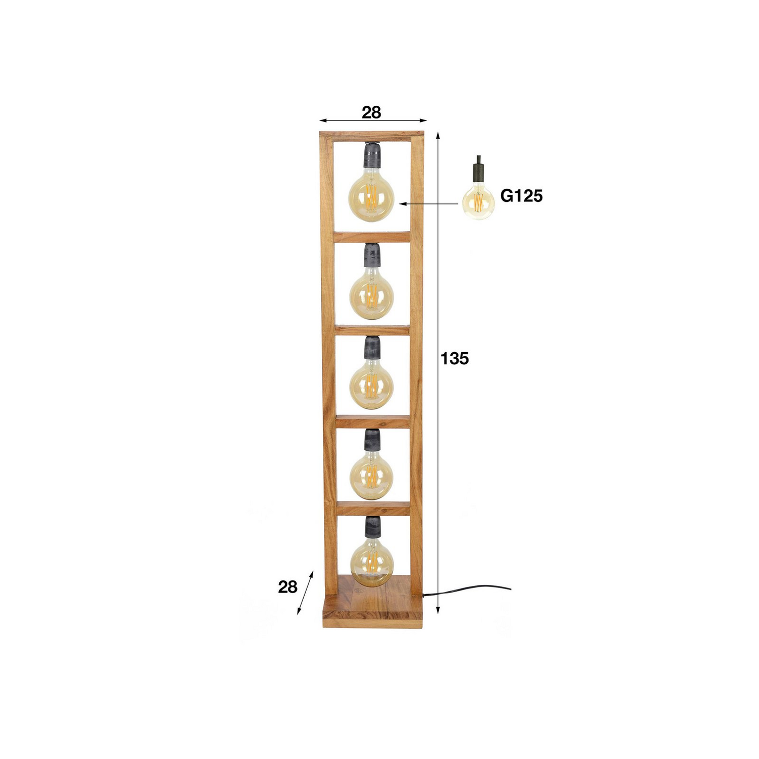 B-Ware Stehleuchte Zillerbach Höhe 135 Cm Fünfflammig Stehlampe Lampe Leuchte Spot