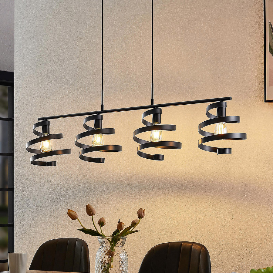 Lindby Colten Hängeleuchte Pendelleuchte Deckenlampe Lampe 4 Flammig Schwarz803 B-Ware - 4251911730951