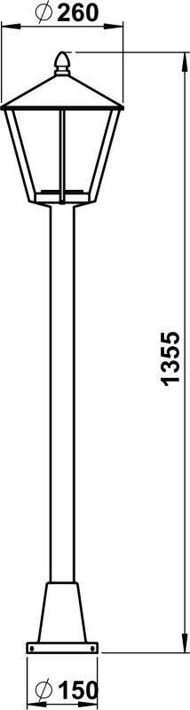 Albert Wegeleuchte Typ 4129 Pollerleuchte Außenlampe Standleuchte E27 Braun B-Ware - 654129