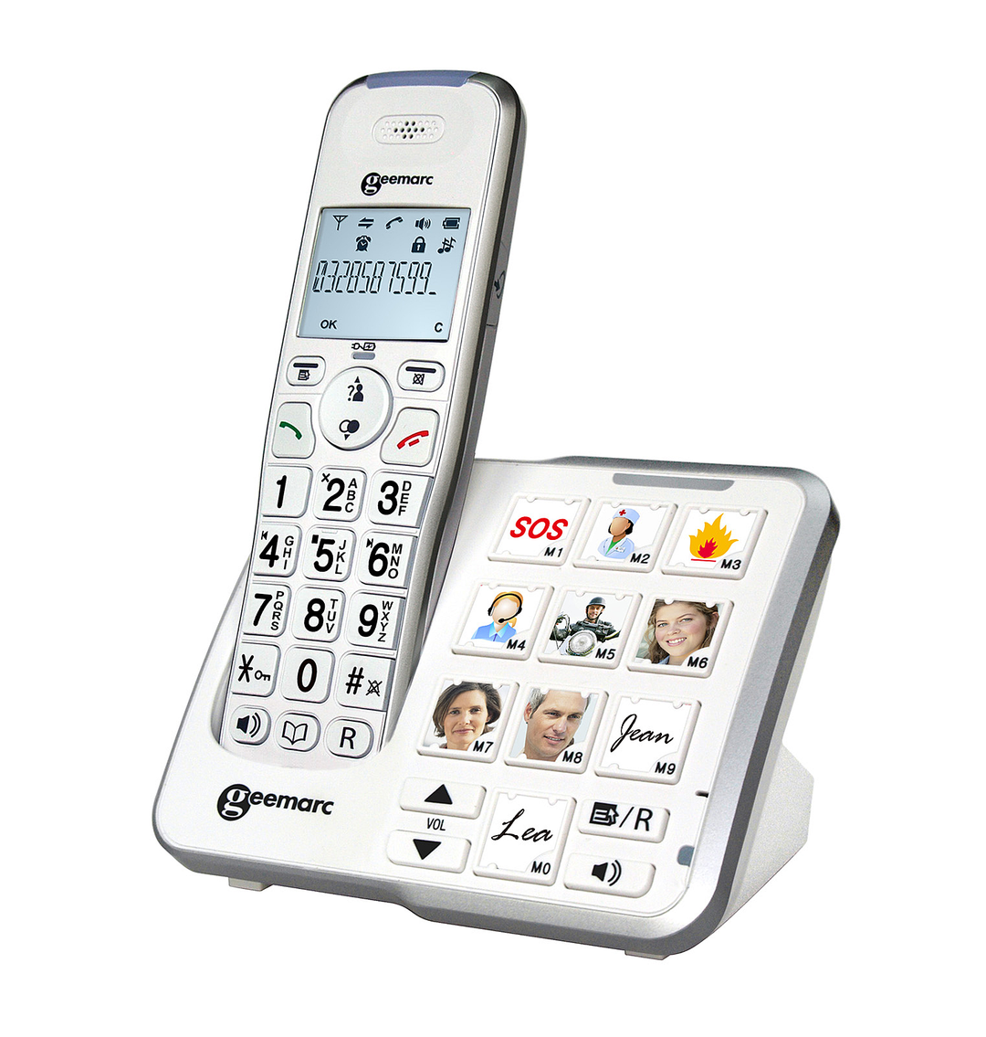 Geemarc Ampli Dect 295 Photo Großtastentelefon Anrufanzeige Telefon Basisstation B-Ware