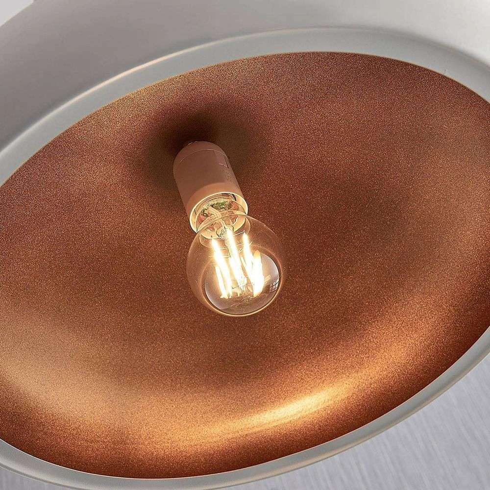 Lindby Metall-Pendelleuchte Gerwina Hängeleuchte Deckenlampe Lampe weiß-gold