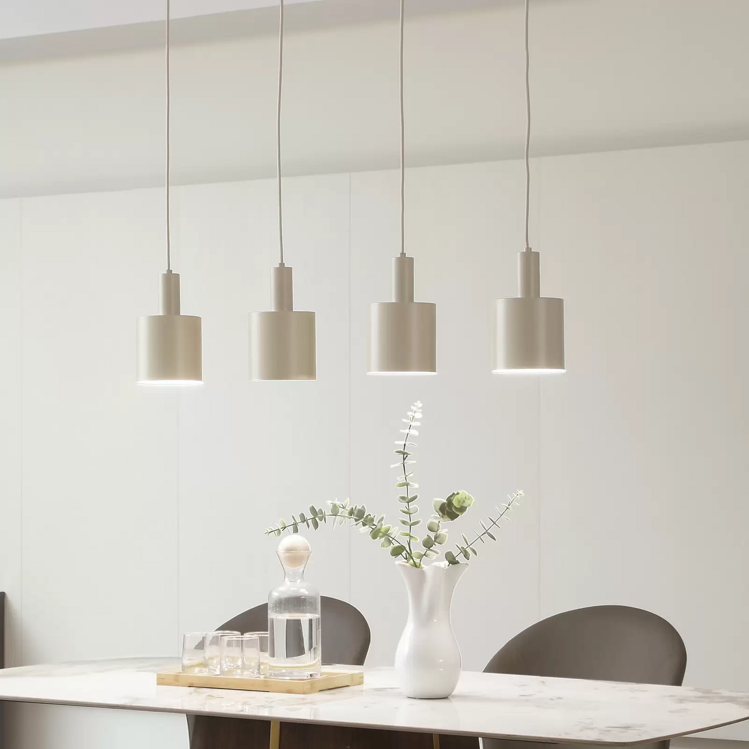 B-Ware Lindby Hängeleuchte Ovelia Beige 4 Flg. Deckenleuchte Hängelampe Deckenlampe
