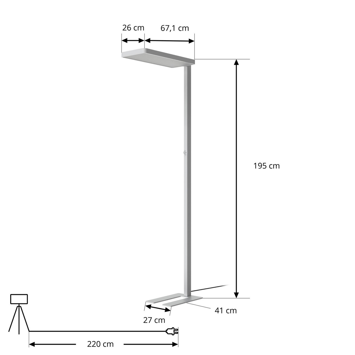 B-Ware Arcchio Stehleuchte Stehlampe Led Silber Aluminium Stahl Polycarbonat Dimmbar