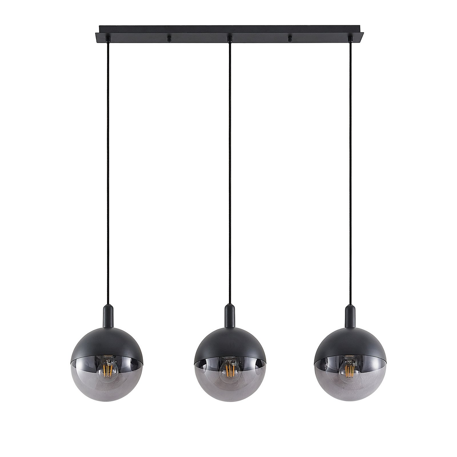 Suspension Lucande Dustian, plafonnier à 3 lumières, 90 cm, qualité B