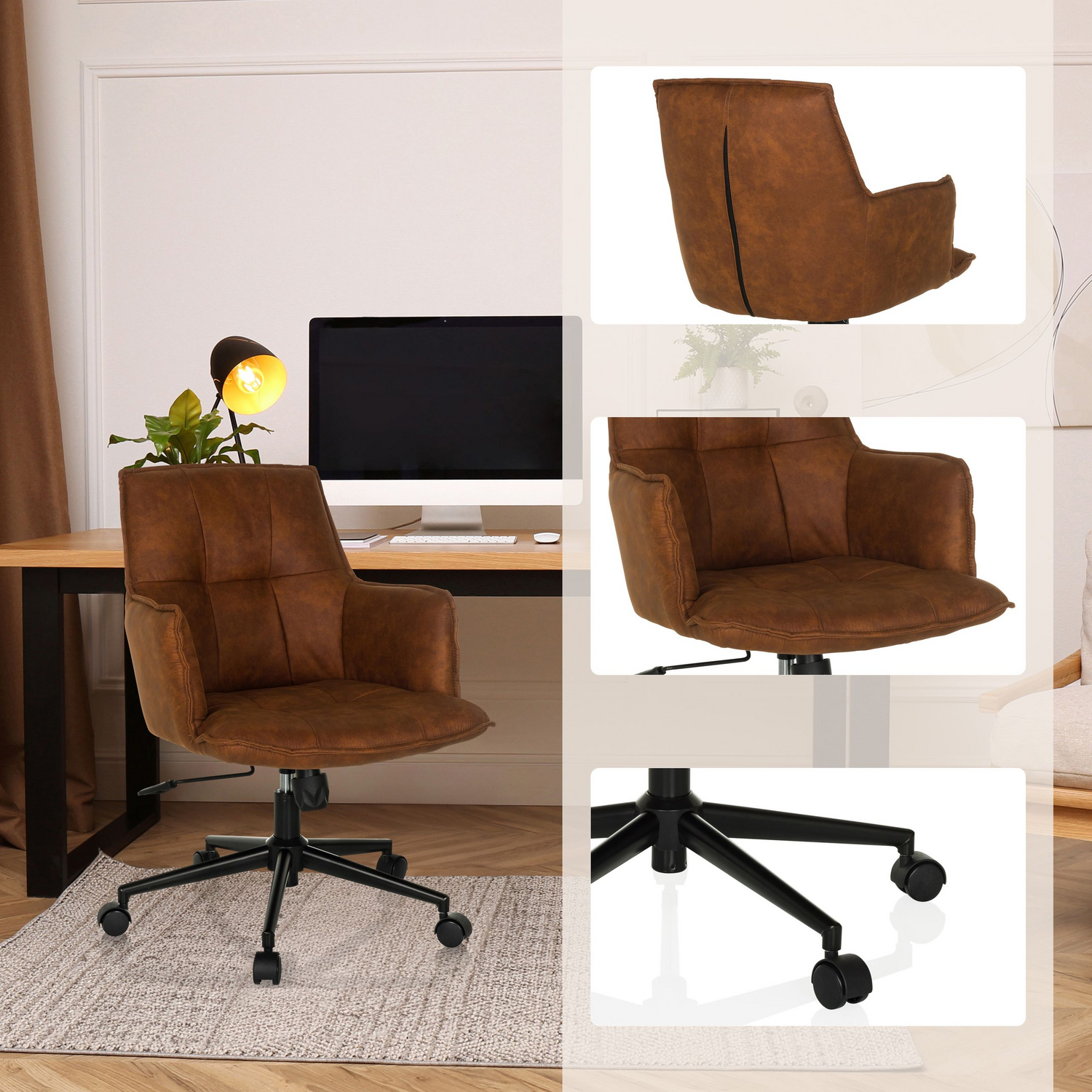 Hjh Living Solao Life Home Office Bürostuhl Drehstuhl Schreibtischstuhl Braun B-Ware - 661017