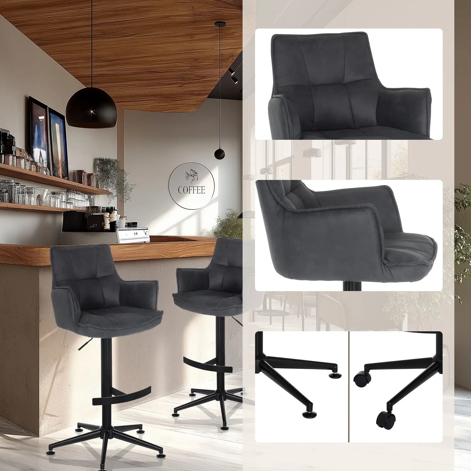 B-Ware Hjh Living Barhocker Drehstuhl Hocker Solao Life High Armlehnen Siehe Text/Foto - 4064323106623