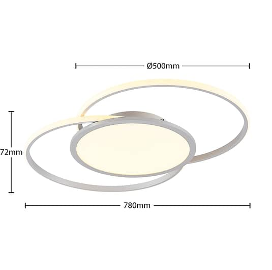 B-Ware Lucande Deckenleuchte Deckenlampe Led Senne Silber Leuchte Lampe Wohnzimmer Mode