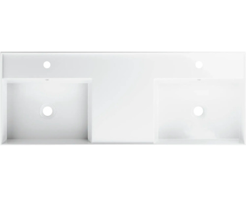 Jungborn Doppelwaschtisch QUATTRO Waschtisch Badezimmer 121x46 cm weiß glänzend