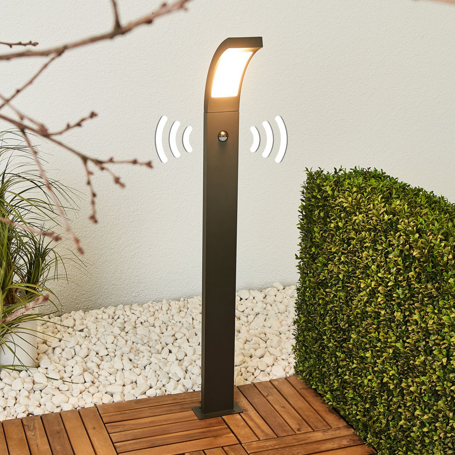 B-Ware Lucande Sensor Led Pollerleuchte Wegeleuchte Gartenlampe Außenlampe Leuchte Alu