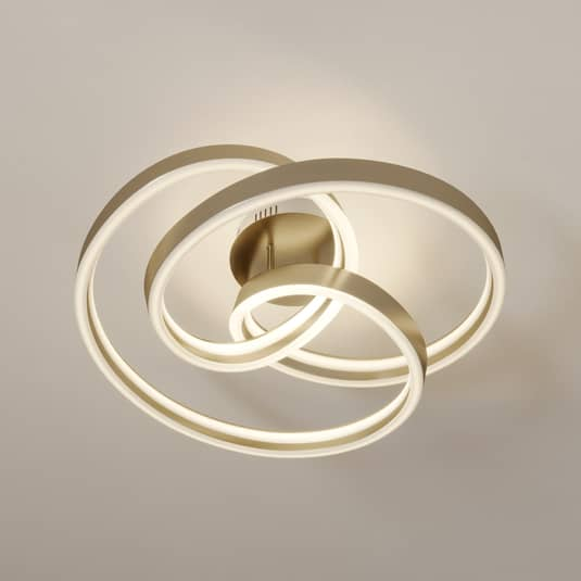 Lucande Gunbritt LED-Deckenlampe Deckenlampe Lampe Leuchte gold 60 cm