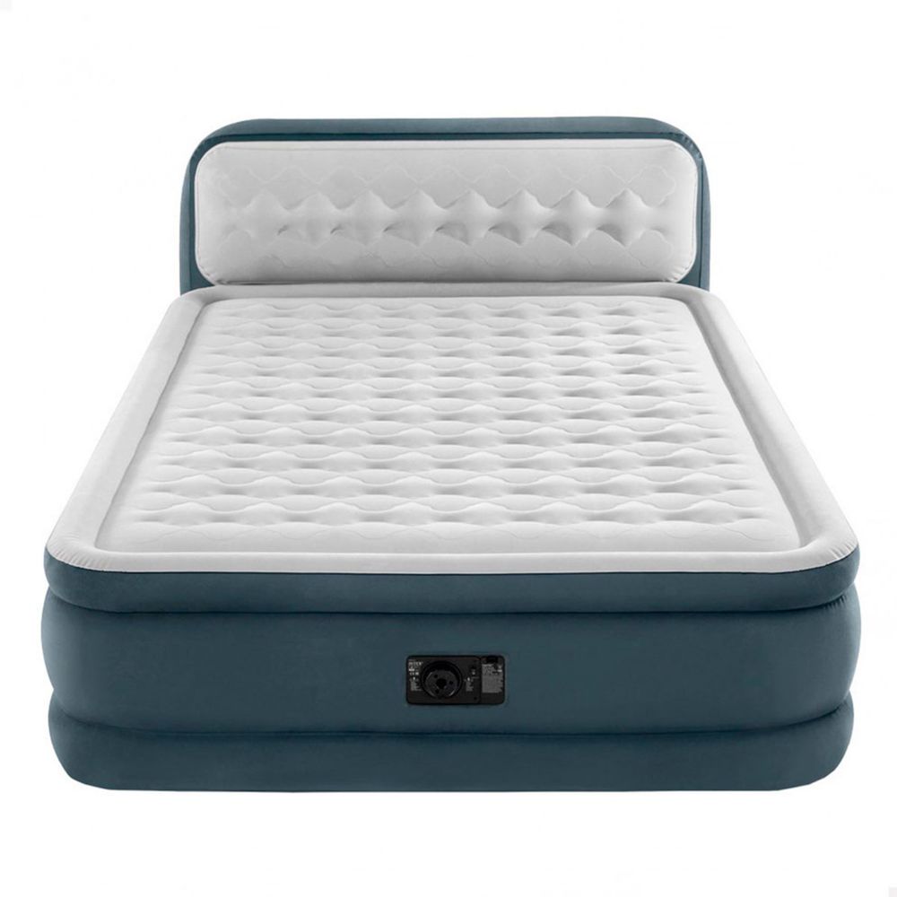 Colchón Hinchable Con Cabecero Dura-Beam Deluxe Ultra Plush Intex 2 Personas Con Bomba Eléctrica Blanco 152x236 Cm - 6941057422992
