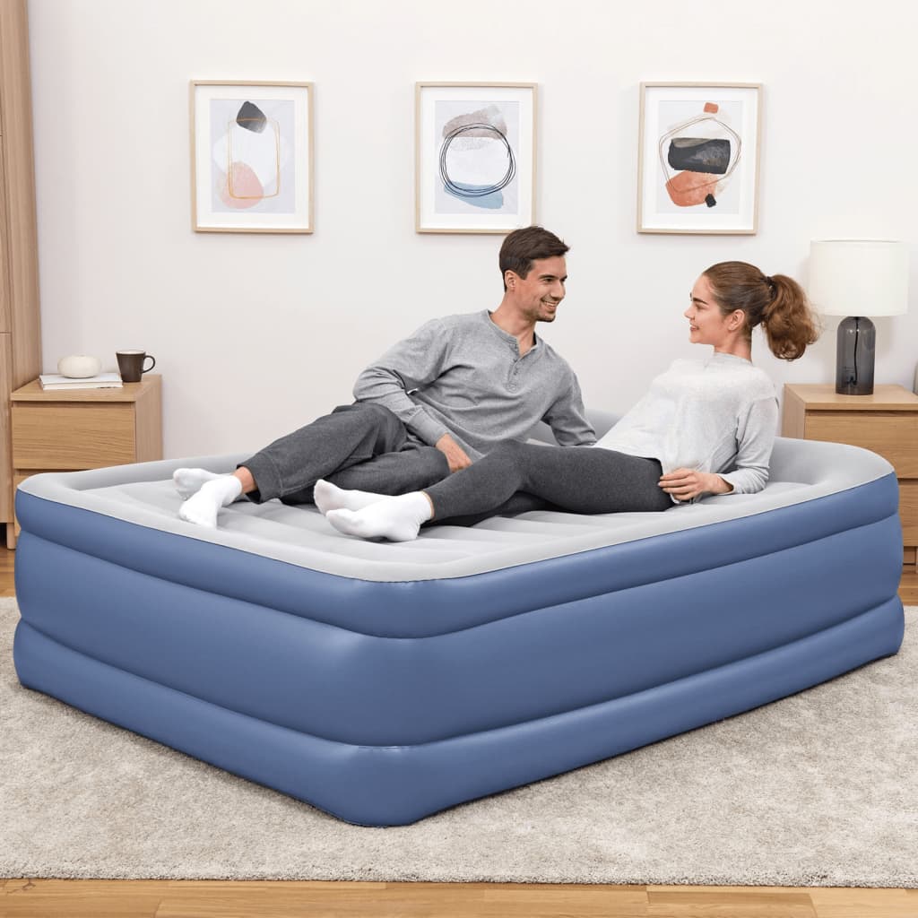 61cm Bestway Air Mattress Queen Inflatable Bed Airbed Blue - 06941607329771