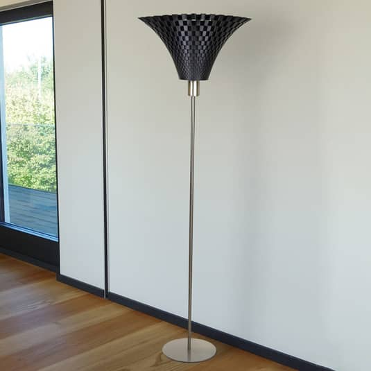 Tagwerk Stehleuchte Standleuchte Stehlampe Leselicht Flechtwerk Trichter Graphit B-Ware - 4260485260054