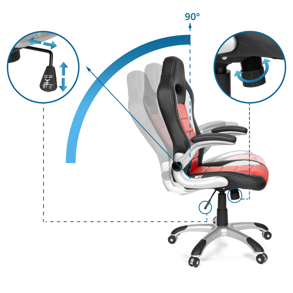 Hjh Office Gaming Stuhl Bürosessel Chefsessel Sessel Stuhl Rot Schwarz B-Ware - 4251084642631