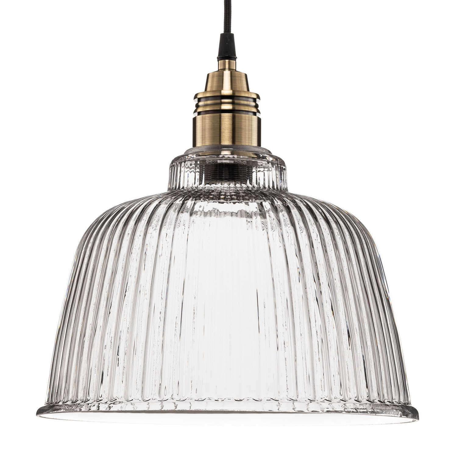 Euluna Hängeleuchte Leana, Glas Klar Altmessing Hängelampe Lampe Leuchte Spot B-Ware