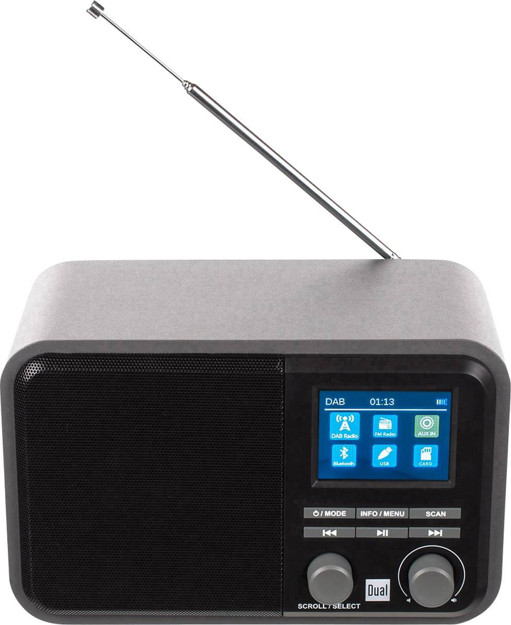 Dual DAB 51 DAB+ Tischradio AUX Bluetooth DAB+ SD UKW USB 20 Speicher Grau