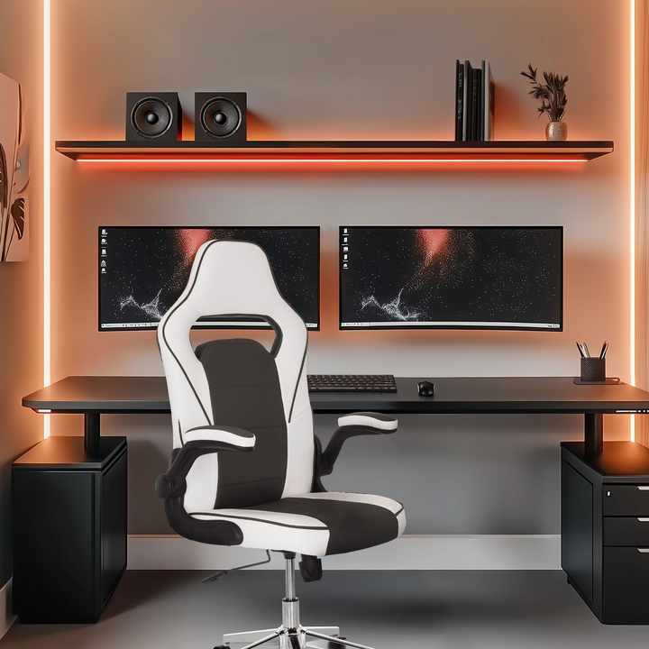 My Buero Game Sport Pro Gamingstuhl Bürostuhl Schreibtischstuhl Weiß Dunkelgrau B-Ware - 670675